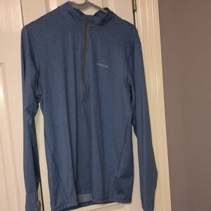 Patagonia knit zip up top XS baby blue‎